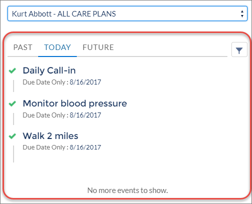 Timeline component in the Experience site