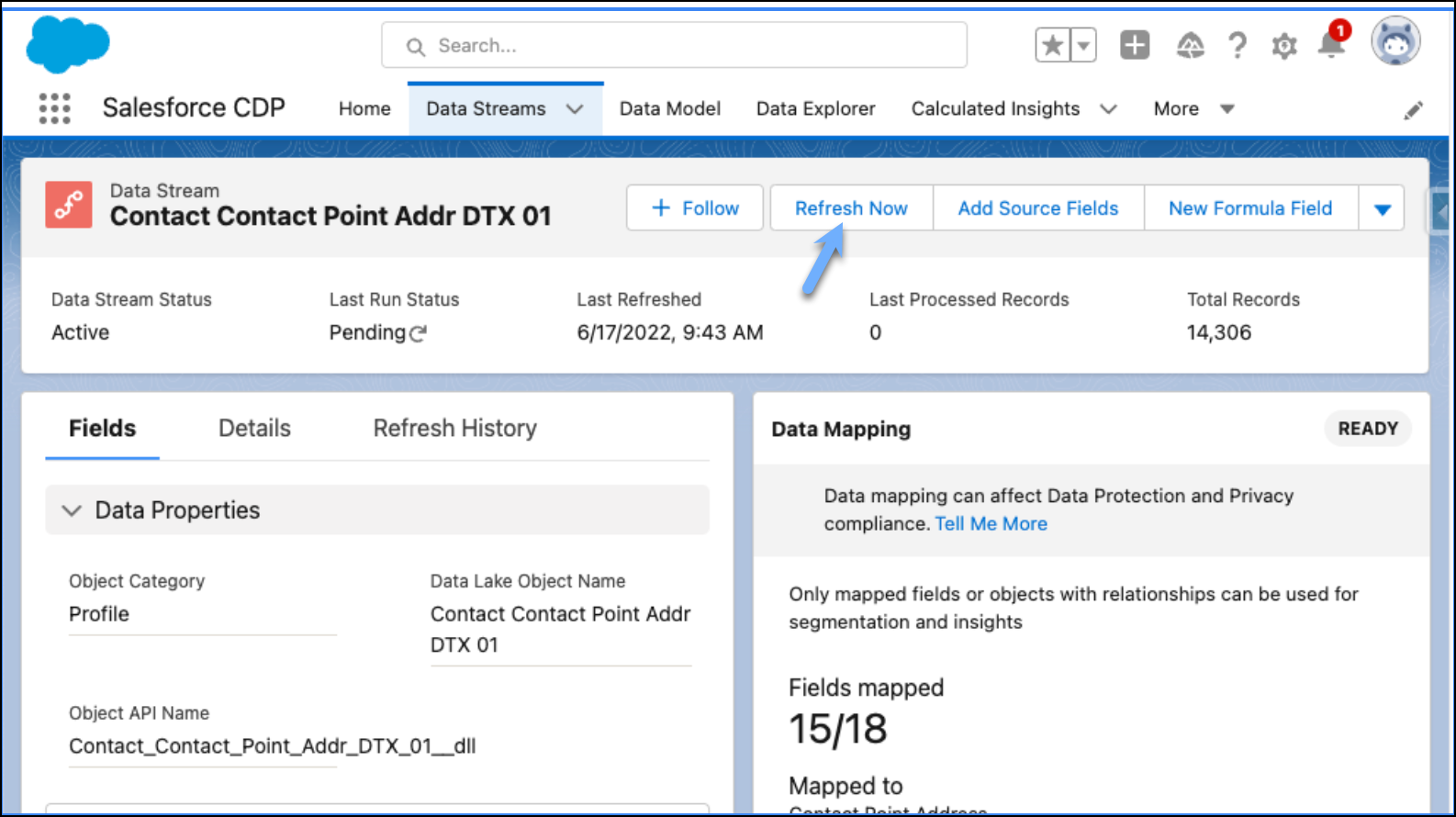 Refresh a CDP data stream to check S3 credential update