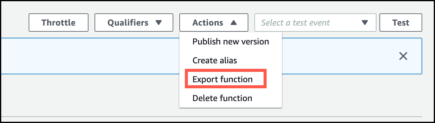 Export Lambda function