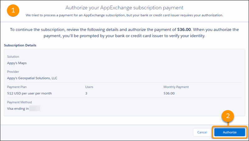 The payment authorization prompt with an orange circle around the Authorize button