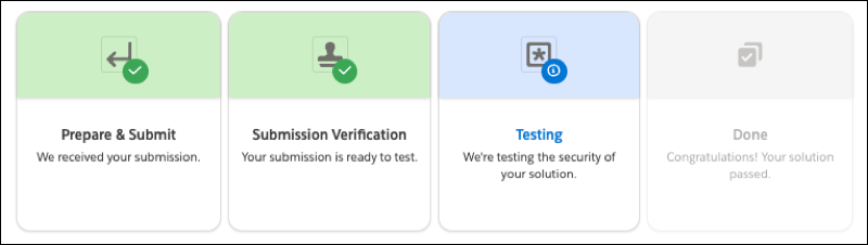 The checkmark icon is a green circle with a white checkmark on it.