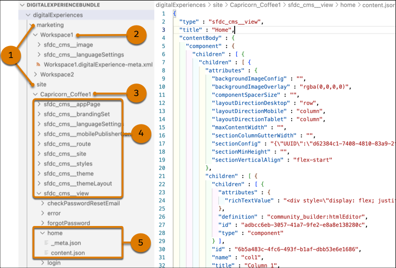 DigitalExperienceBundle folder structure