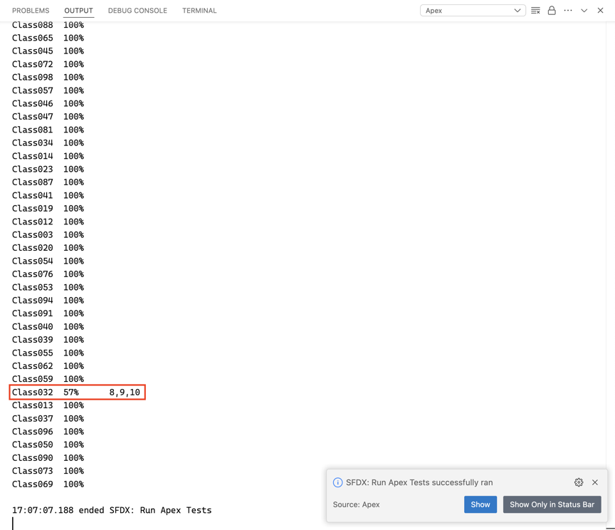 store only aggregate code coverage setting checked