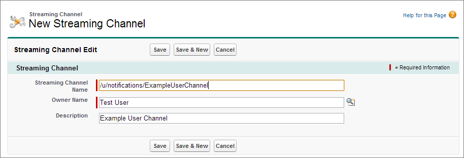 Screenshot of a new streaming channel