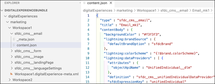 Marketing workspace type folder structure