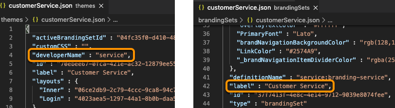 Branding set developer name