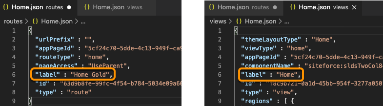 Page variation developer name
