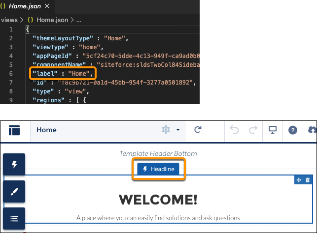 Component visibility dev name
