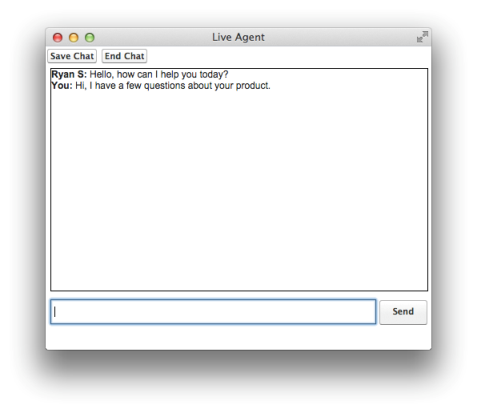Chat window during a chat.