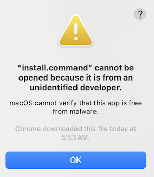Unidentified developer error on macOS