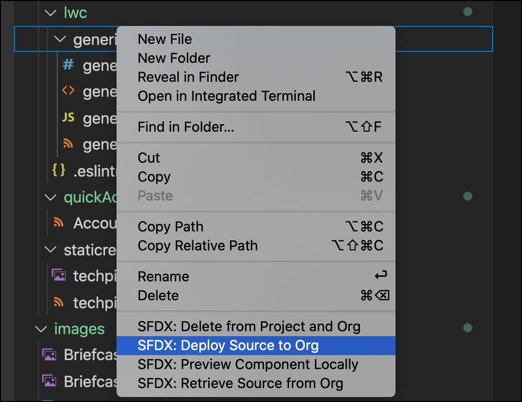 Deploy source to org