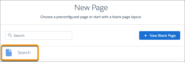 Search standard page