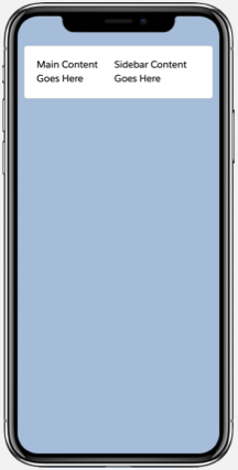 Mobile page showing a grid with two columns