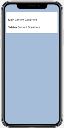 Mobile page showing a grid with two columns in multiple rows