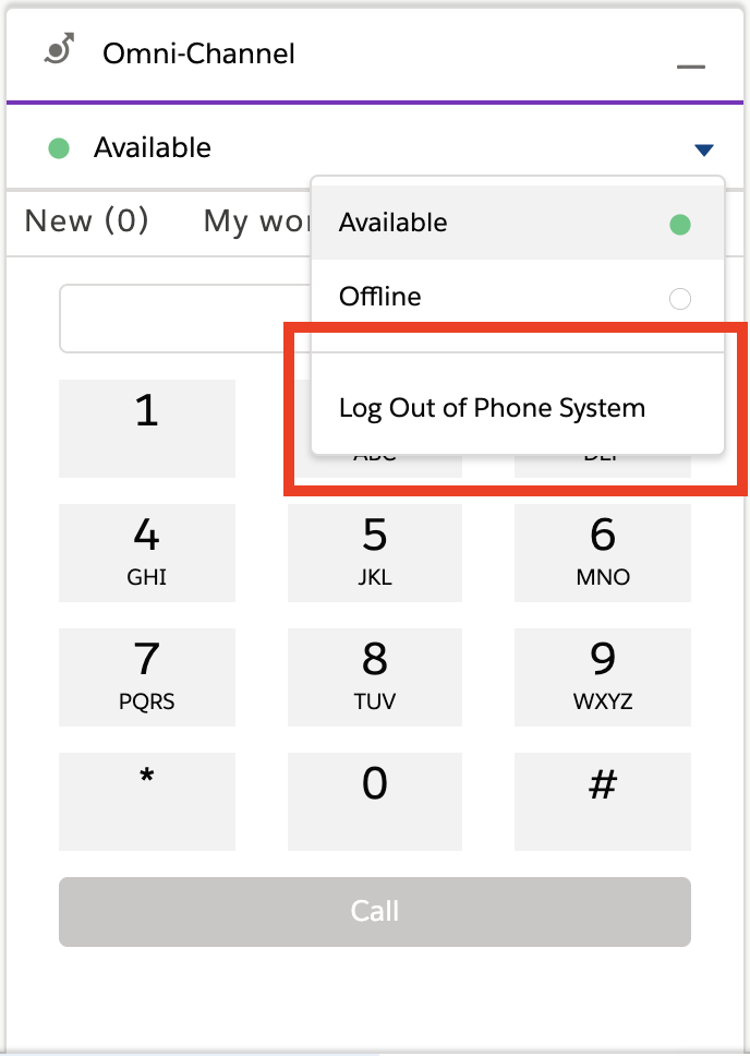Omni-Channel logout window