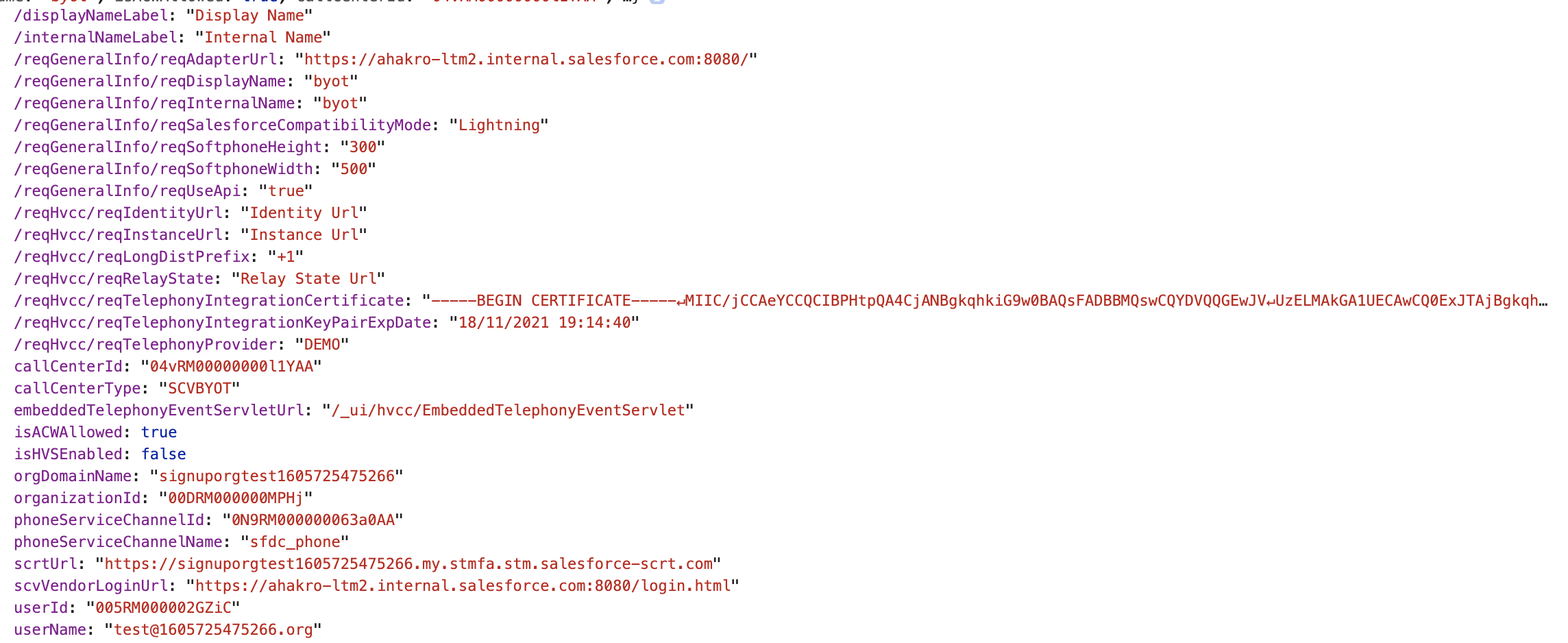 Contact center  configuration code sample