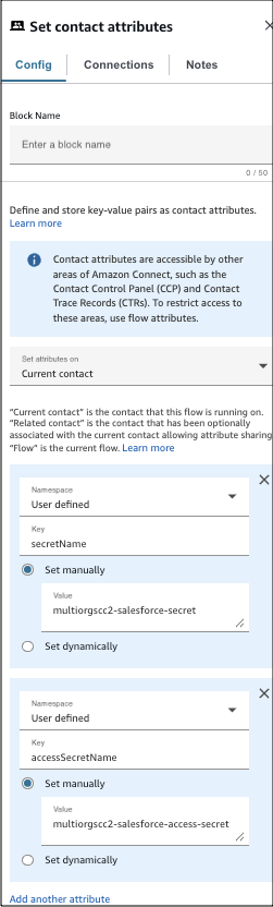 Set contact attributes