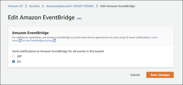 Amazon EventBridge enable notifications for all events in bucket