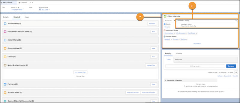 A representation of the Interest Tags assigned to a Salesforce object record.