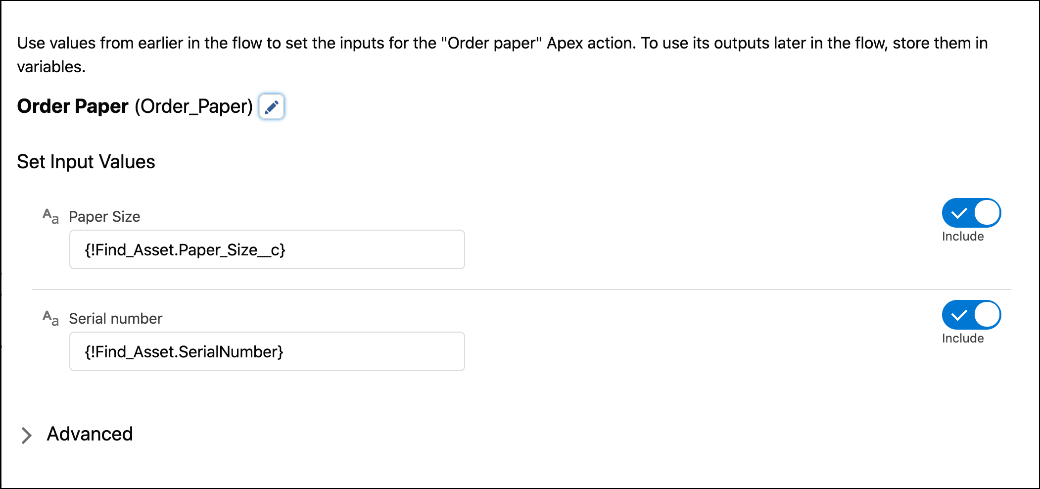 Apex action that orders paper