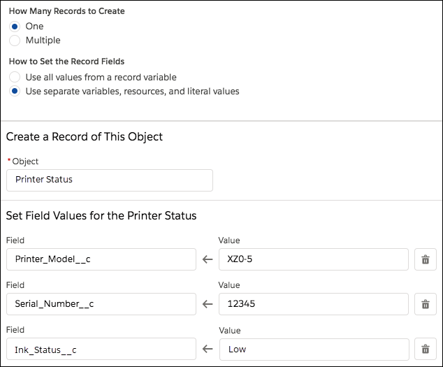 Create Records element in Flow Builder