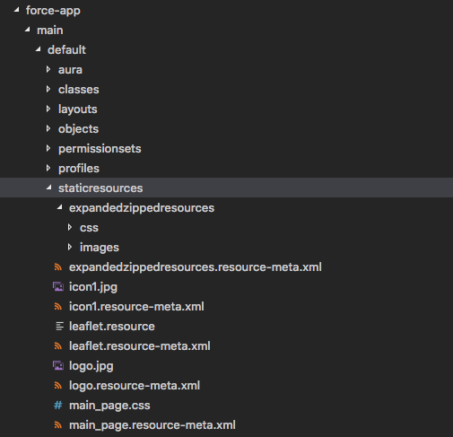 static resources reside in staticresources folder