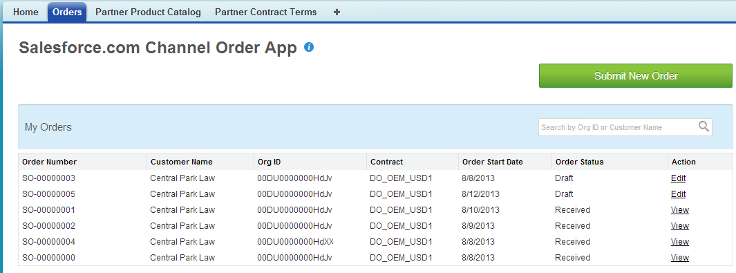 Channel Order App - [Orders (注文)] タブ