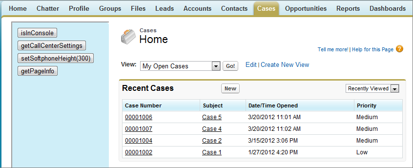 Salesforce でのソフトフォンとしてのサンプル HTML ページの出力