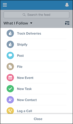 アクションメニューの DeliveryTrakr