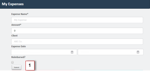 [Submit (送信)] ボタンをクリックすると、新しい経費が作成されます。