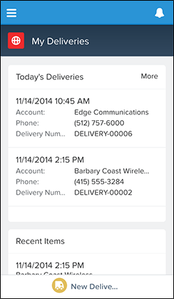 データのある [My Deliveries (私の配送)]