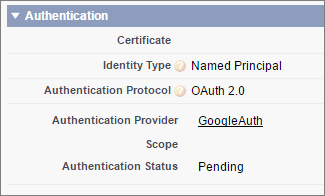 OAuth オプションを使用する指定ログイン情報の認証設定