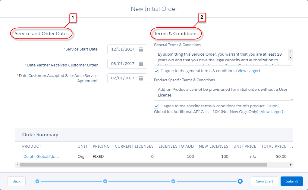 Channel Order App の注文ウィザードのステップ 4