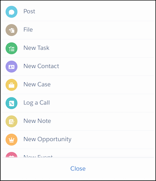 アクションメニューの [Create Quick Order (注文の簡易作成)] アクション