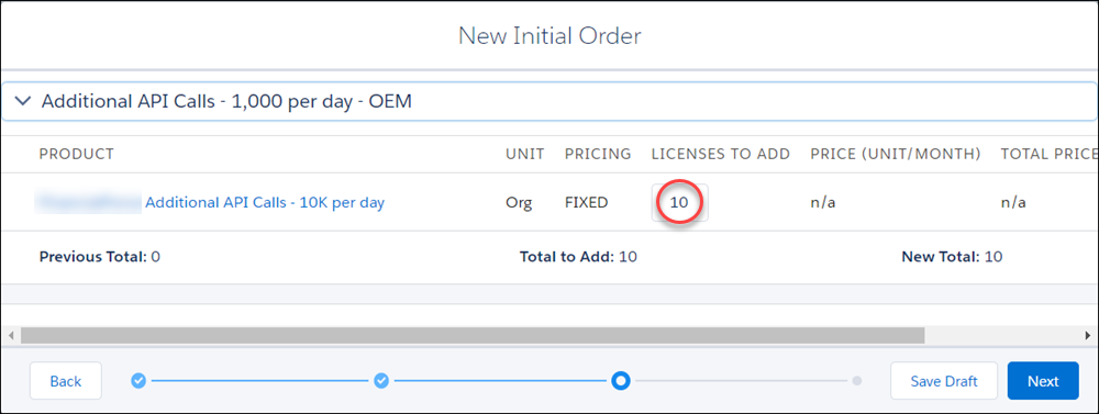 Channel Order App の注文ウィザードのステップ 3