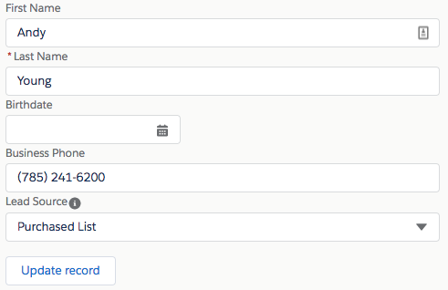 lightning:inputField は Salesforce オブジェクトの項目に対応する編集可能項目を表示する