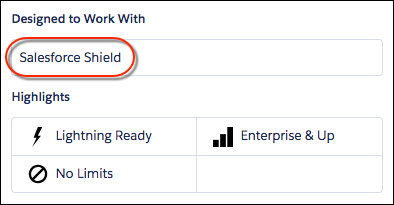 AppExchange の Salesforce Shield 互換アイコン