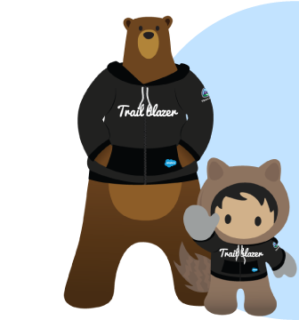 Codey and Astro standing in their Trailhead hoodies