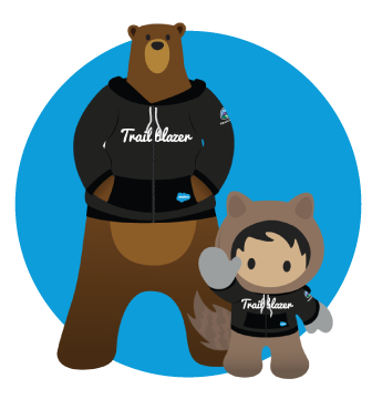 Codey and Astro standing in their Trailhead hoodies