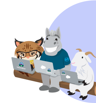 Appy, Mule, and Cloudy sitting next to each other on a log holding their laptops