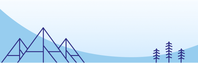 Light blue background image showing line-drawn hills and trees