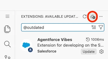 Screenshot showing how to apply all extension updates